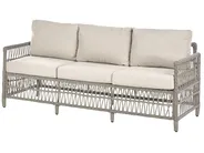 Garden Sofa with Ottoman 3 Seater OFENA PE Rattan Grey_1080038