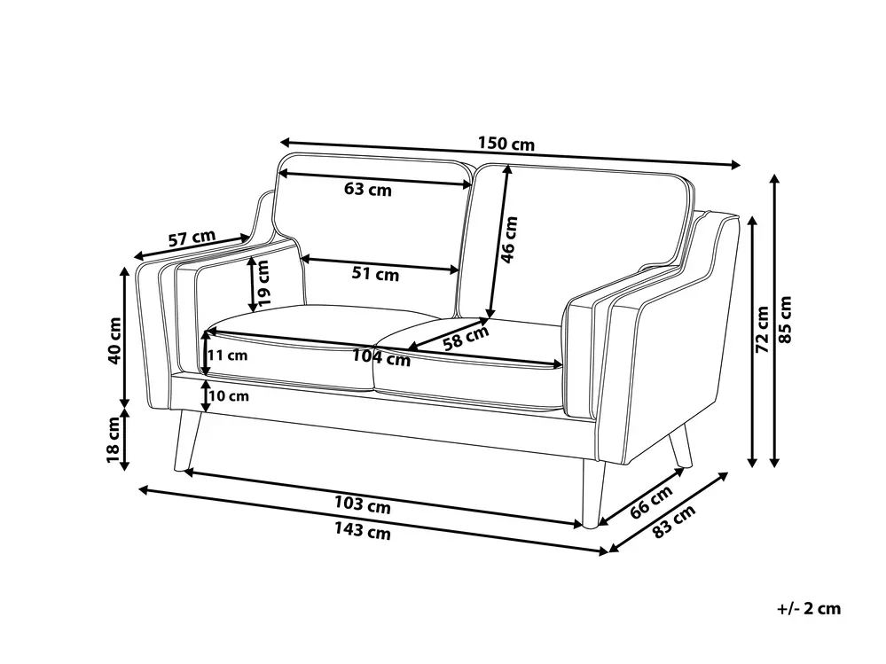 Sofa 2 Seater LOKKA Velvet Emerald Green_762827