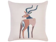 Set of 2 Decorative Cushions ABAL 45 x 45 cm Beige Animal Pattern_854490