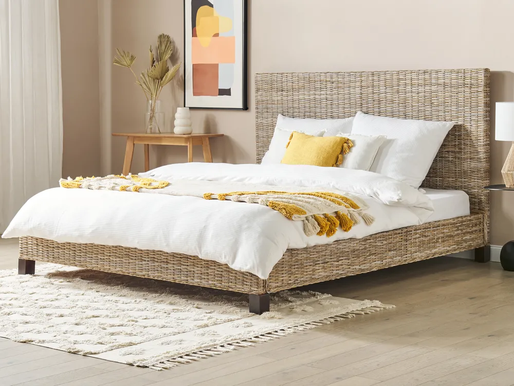 Bed Rattan SALBRIS 180 x 200 cm (EU Super King) Natural