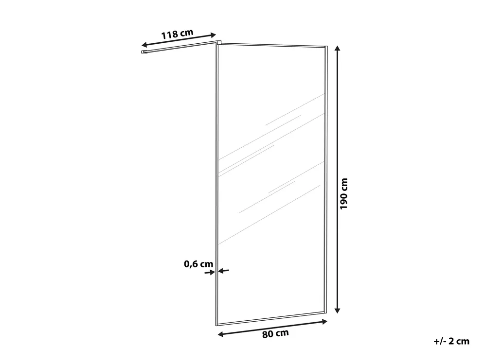 Shower Screen WASPAM 800 x 1900 mm Black_944001