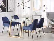 Dining Table TACOMA Light Brown 140 cm 80 cm Tempered Glass_786370