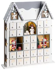 Julpynt LED FEMUND 40 cm Adventskalender Vit_1016856