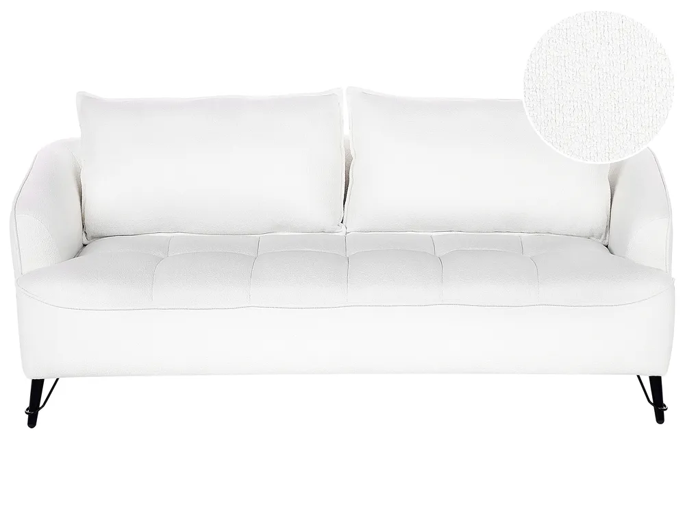 Sofa 3 Seater HOBRO Boucle White