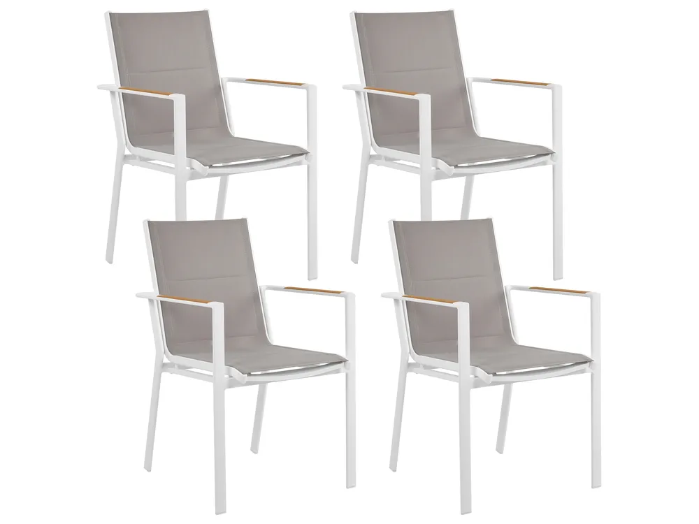 Garden Dining Set 4 Seater MALETTO/BUSSETO Metal Marble Effect Grey_923196