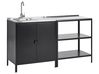 2 Piece Outdoor Kitchen Set with Sink VILAMA Black Metal