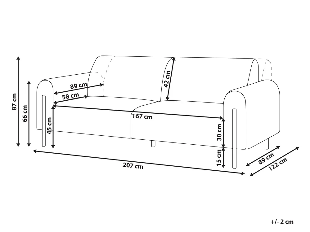 Sofa 3 Seater ASKIM Corduroy Off-White_918406