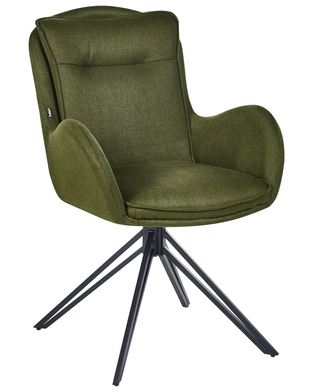 Set of 2 Dining Chairs Swivel AVELAR Fabric Dark Green_945706