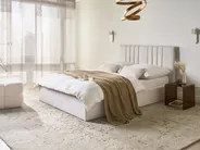 Ottoman Bed TARASCON Fabric Light Beige 140 x 200 cm (EU Double)_1021233