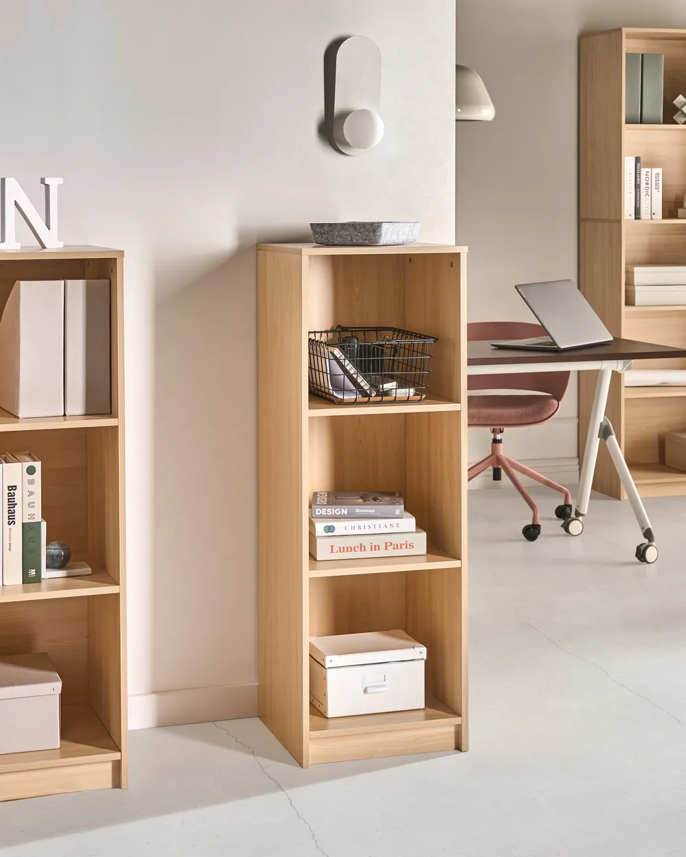 3 Tier Bookcase ZEHNA 117 cm Light Brown