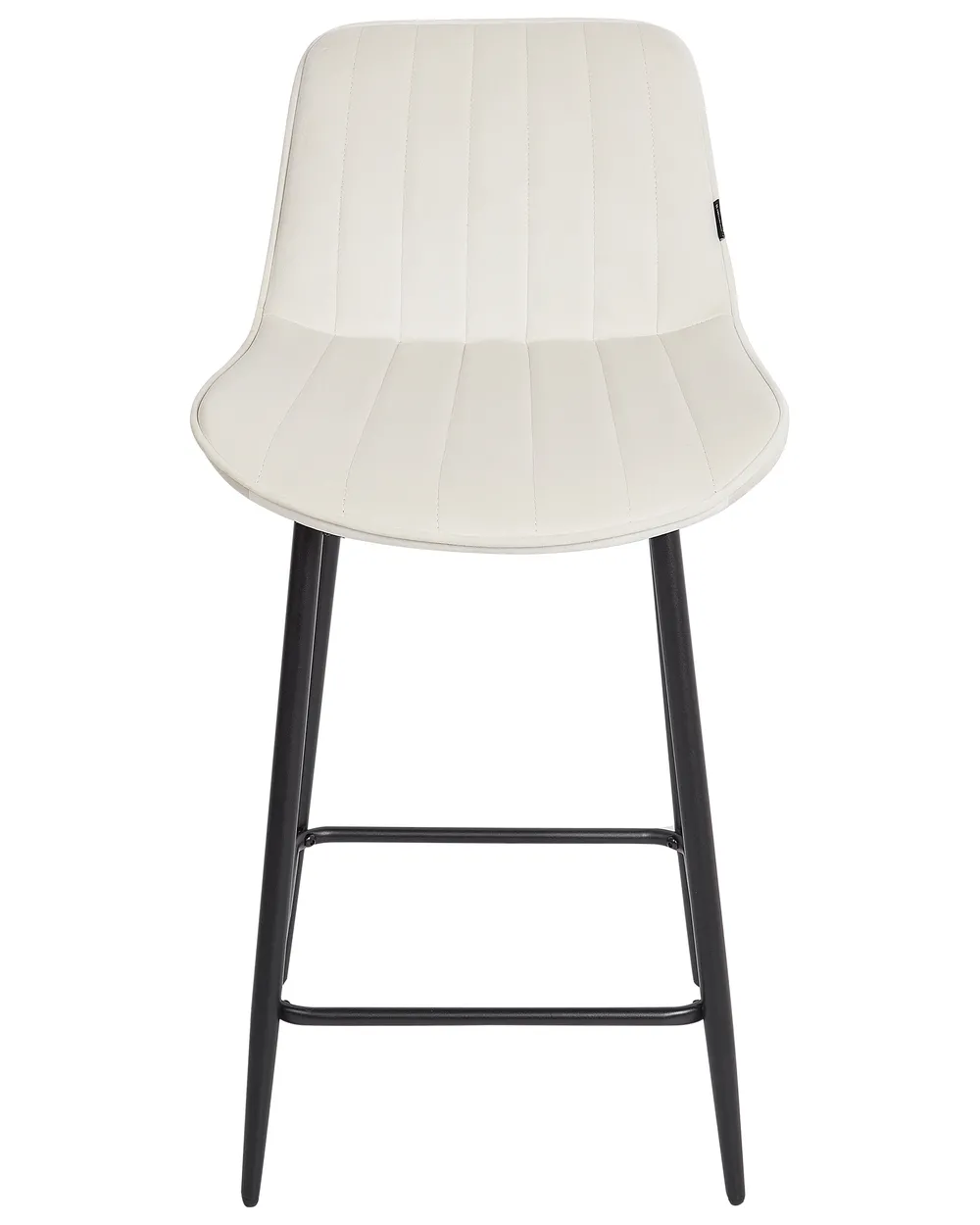 Set of 2 Bar Chairs DUBROVNIK Velvet Light Beige_928860