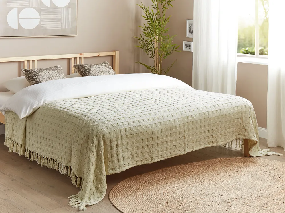 Cotton Bedspread White BERE Various Sizes