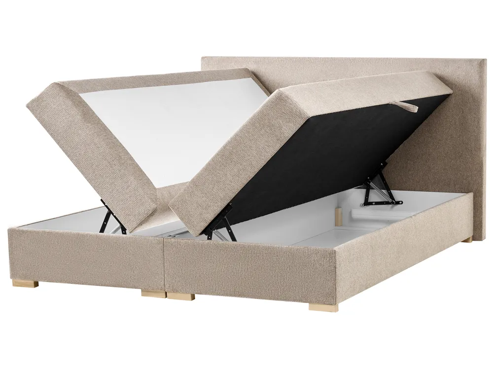 Divan Bed with Storage MAJOR Fabric Taupe 180 x 200 cm (EU Super King)_1028188