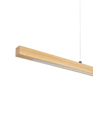 LED Pendant Lamp STEWARTS with Dimmer Oak Wood Light Brown_943211