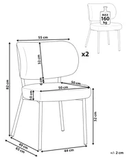 Set of 2 Dining Chairs WONDER Boucle Off-White_1058446