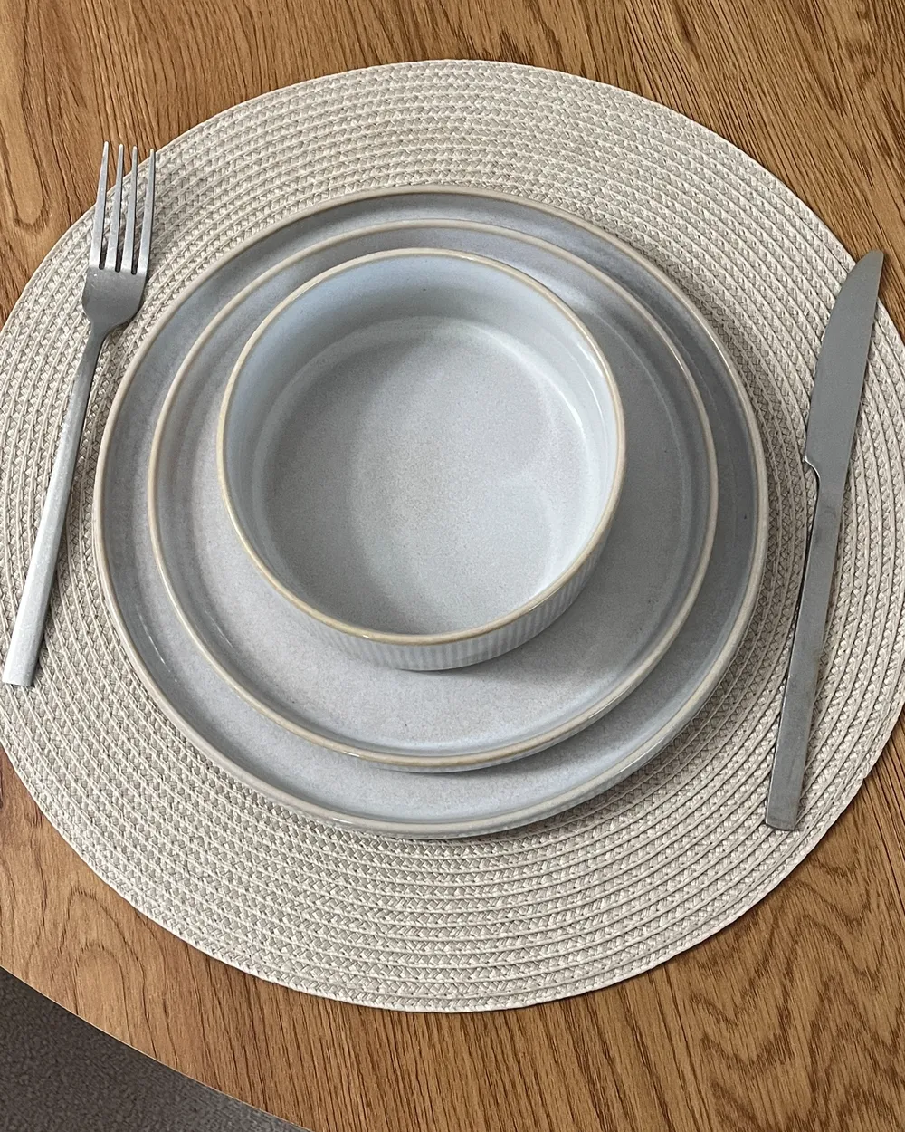 Set of 24 Dinnerware SPIKENARD Stoneware Off-White_1017923