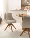 Set of 2 Dining Chairs Swivel DORRIS Fabric Light Beige