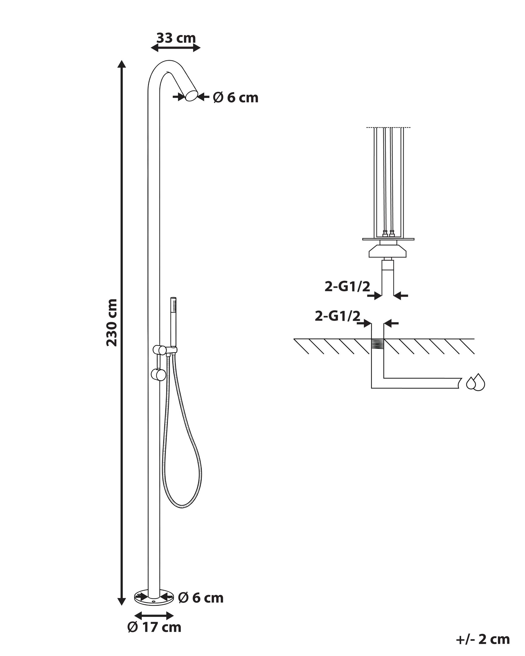 Freestanding Outdoor Shower BELIZON Silver_1078964