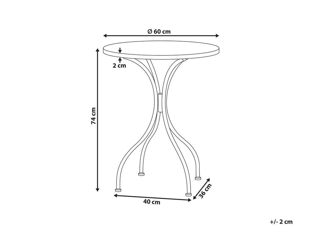 Bistropöytä CASARIO 60 cm 60 cm Musta_919987