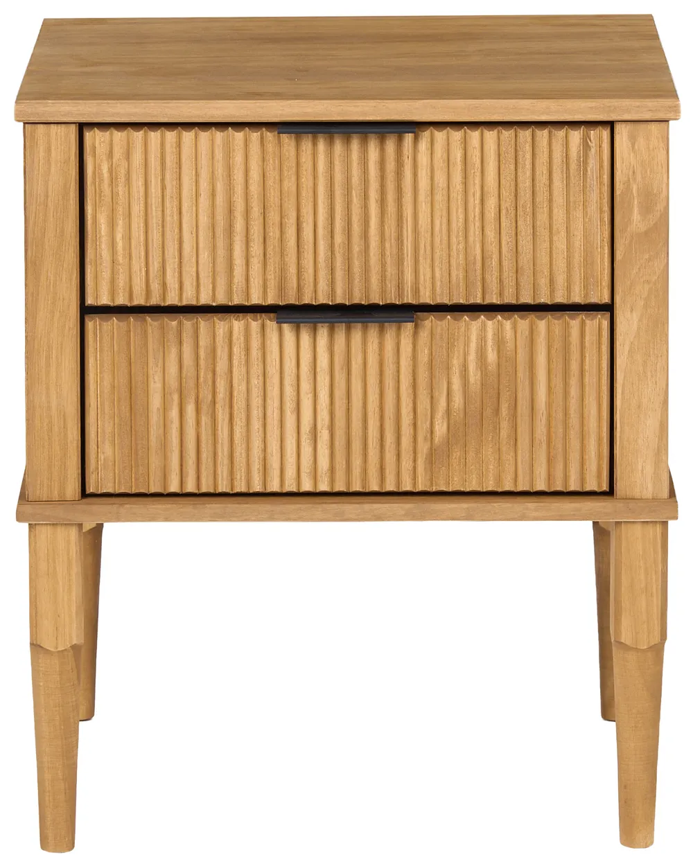 2 Drawer Bedside Table TAURIAC Pine Wood Light Brown_1099209