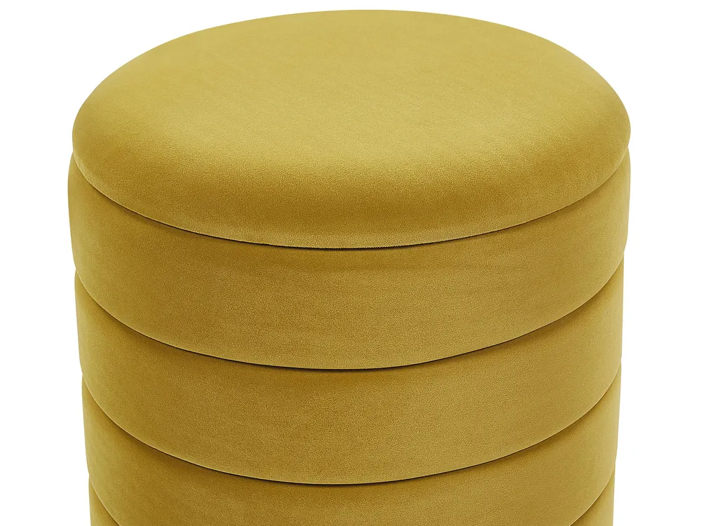 Set of 2 Storage Pouffes GARLAND Velvet Mustard_772410