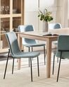 Set of 4 Dining Chairs GLENDIVE Fabric Light Blue