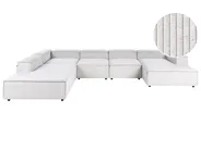 Modular Corner Sofa 5 Seater ARDAL Corduroy Off-White Right Hand_1008149