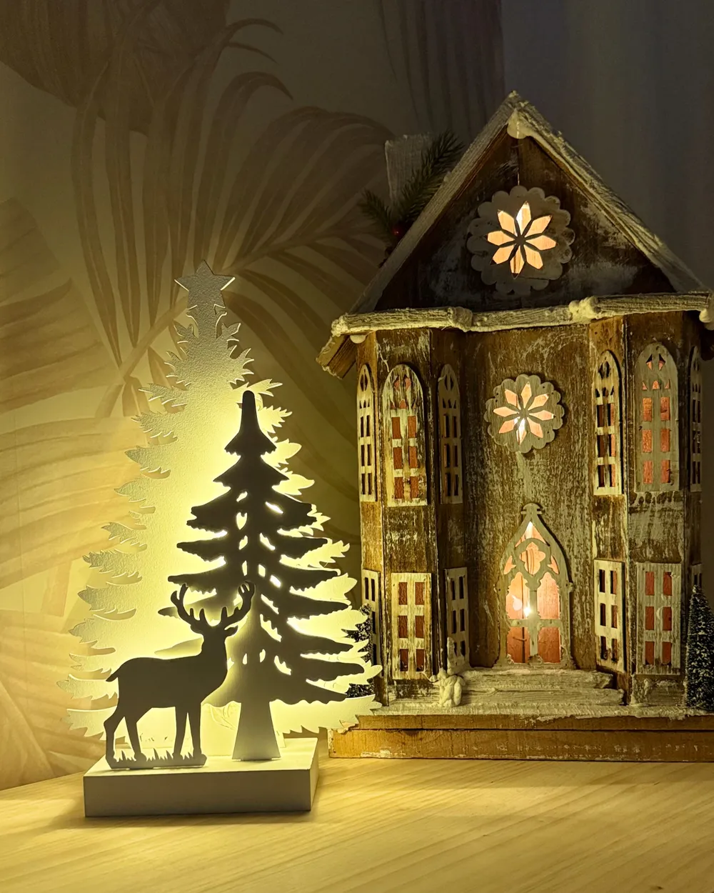 Christmas Decoration LED UNARI 50 cm House Light Brown_1047851