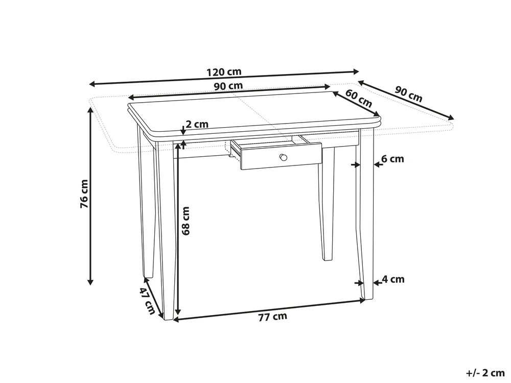 Extending Dining Table MASELA Dark Brown 90/120 cm 60 cm Wood_826983