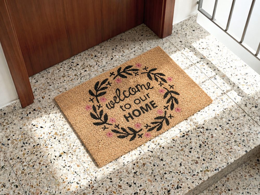 Doormat SAYAN Natural 40 x 60 cm Text Coir