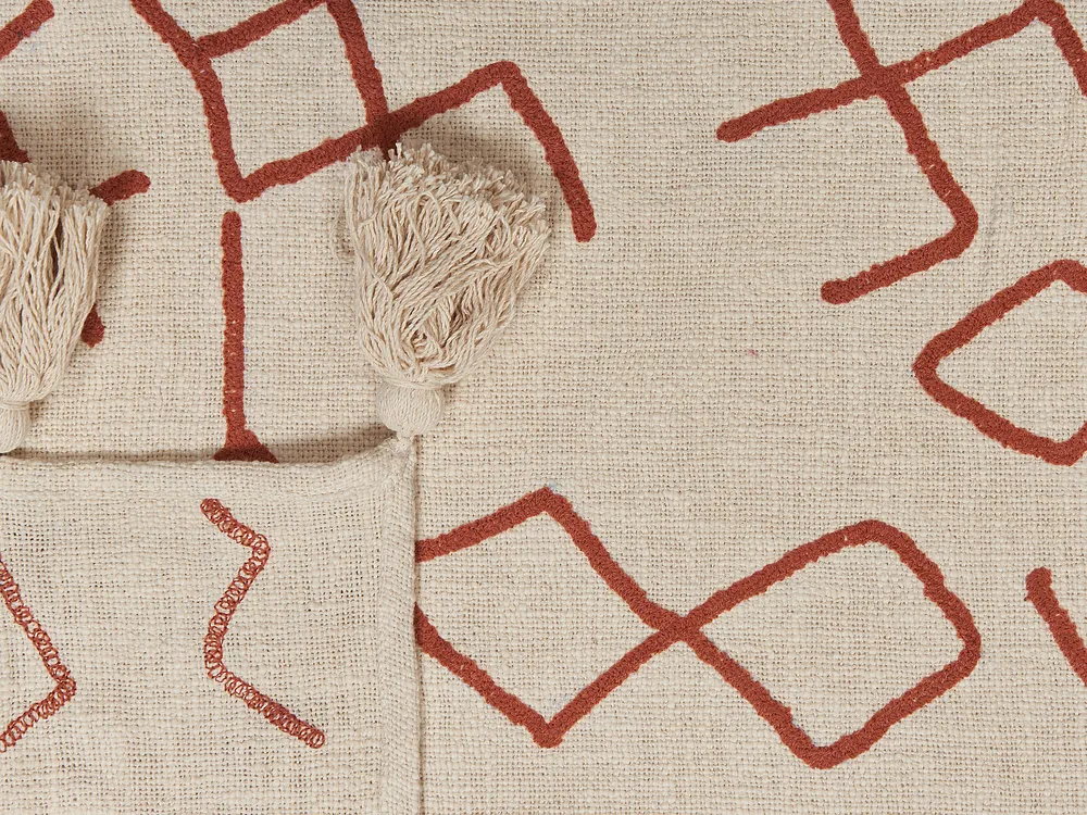 Pläd BHIWANI Bomull 130 x 180 cm Beige_829191