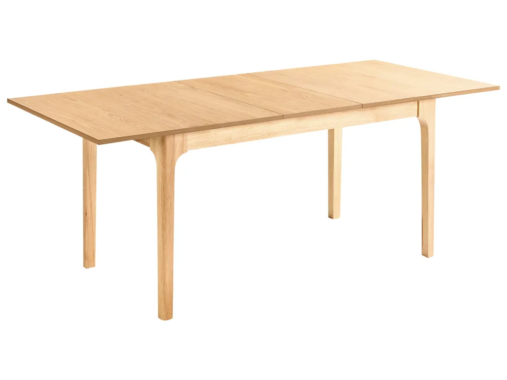 Extending Dining Table DELMAS Light Ash Wood 160/200 cm 90 cm