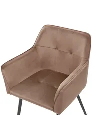 Set med 2 matstolar JASMIN Sammet Brun_859451