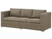 Garden Lounge Set with Table 5 Seater BELLUNO PE Rattan Brown_777252