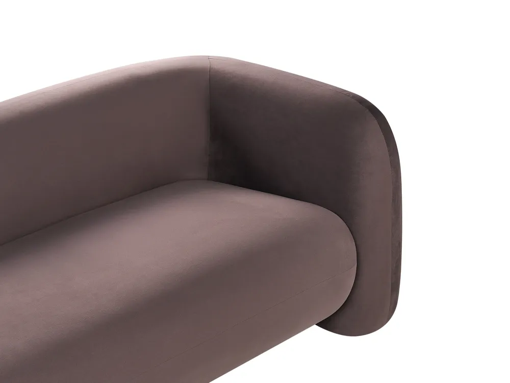Living Room Set 4 Seater LEIREN Velvet Dark Brown_1028865