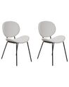 Set of 2 Dining Chairs LUANA Velvet Light Grey
