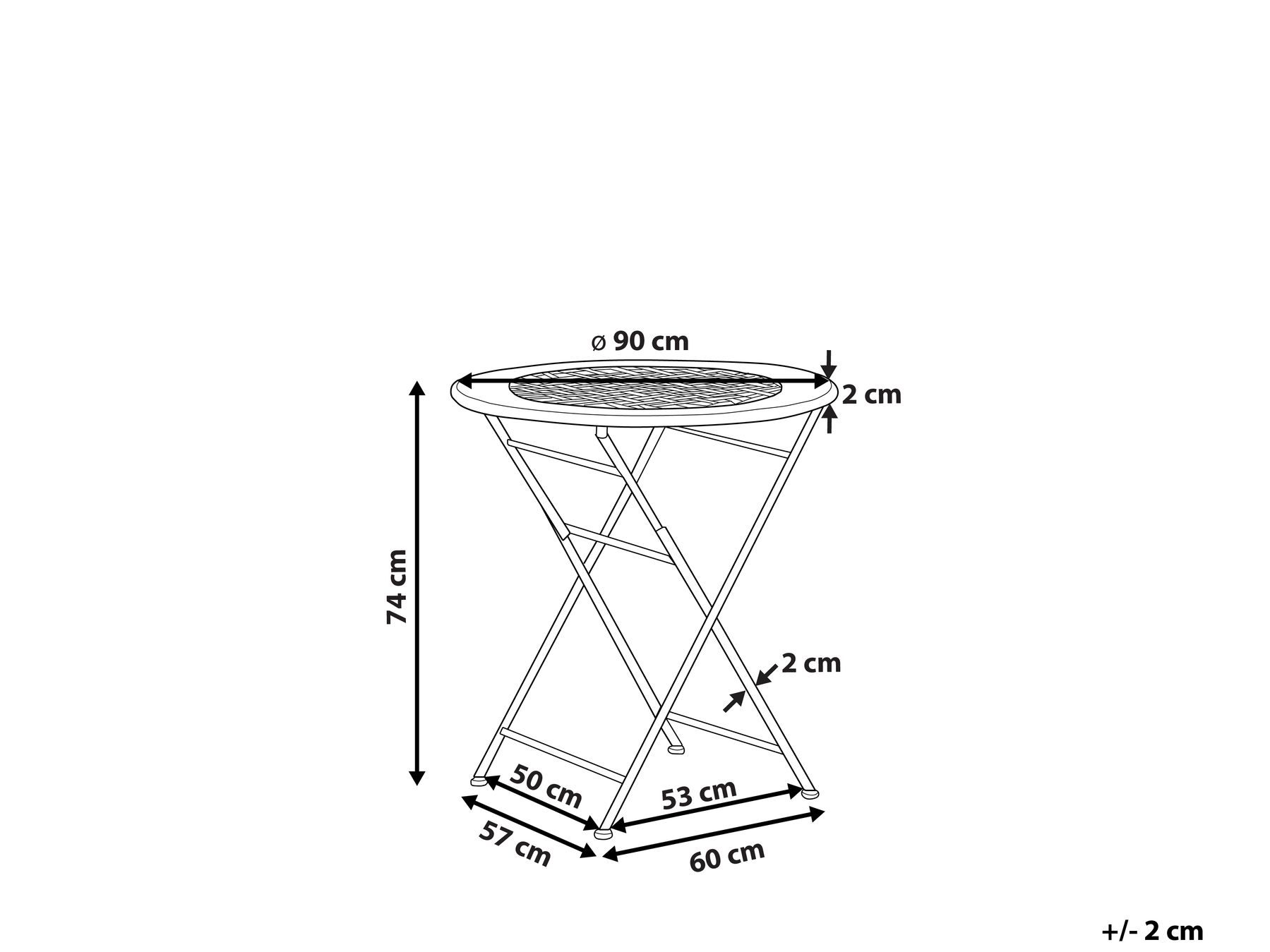 Bistropöytä BIVIO 90 cm 90 cm Metalli Luonnonvalkoinen_806692