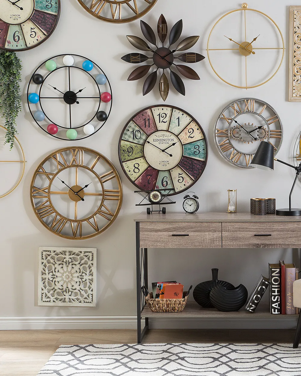 Wall Clock NOTTWIL 61 cm Metal Gold