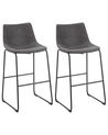 Set of 2 Bar Chairs FRANKS Grey