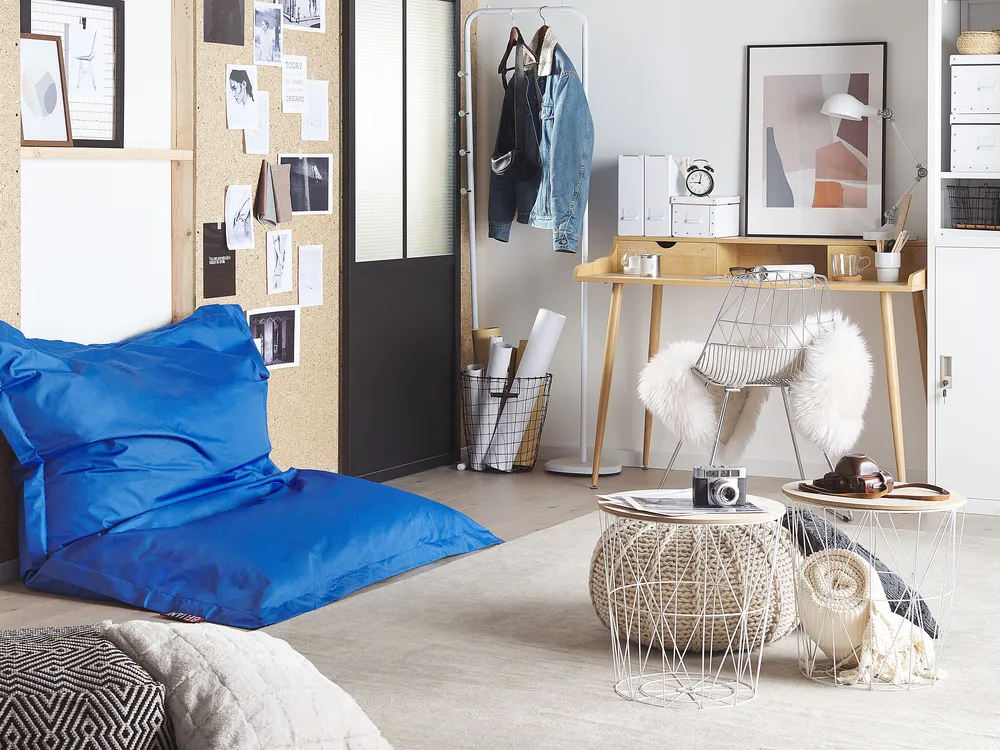 Bean Bag 300 L FUZZY 140 cm 180 cm Dark Blue