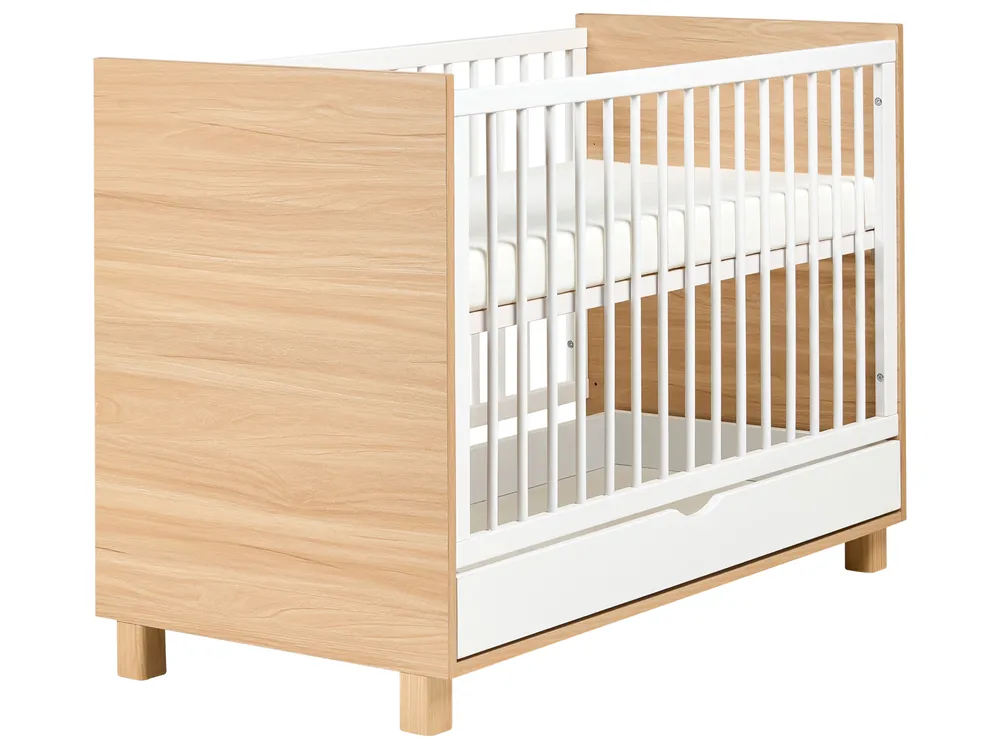 Spjälsäng med förvaringslåda GUNNAR 60 x 120 cm Vit_1004451