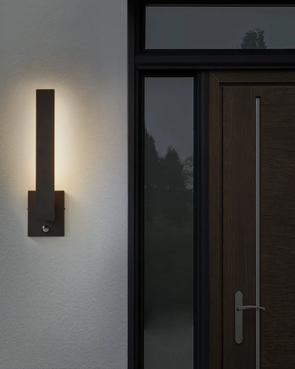 Outdoor LED Wall Light TUMMEL with Motion Sensor Black