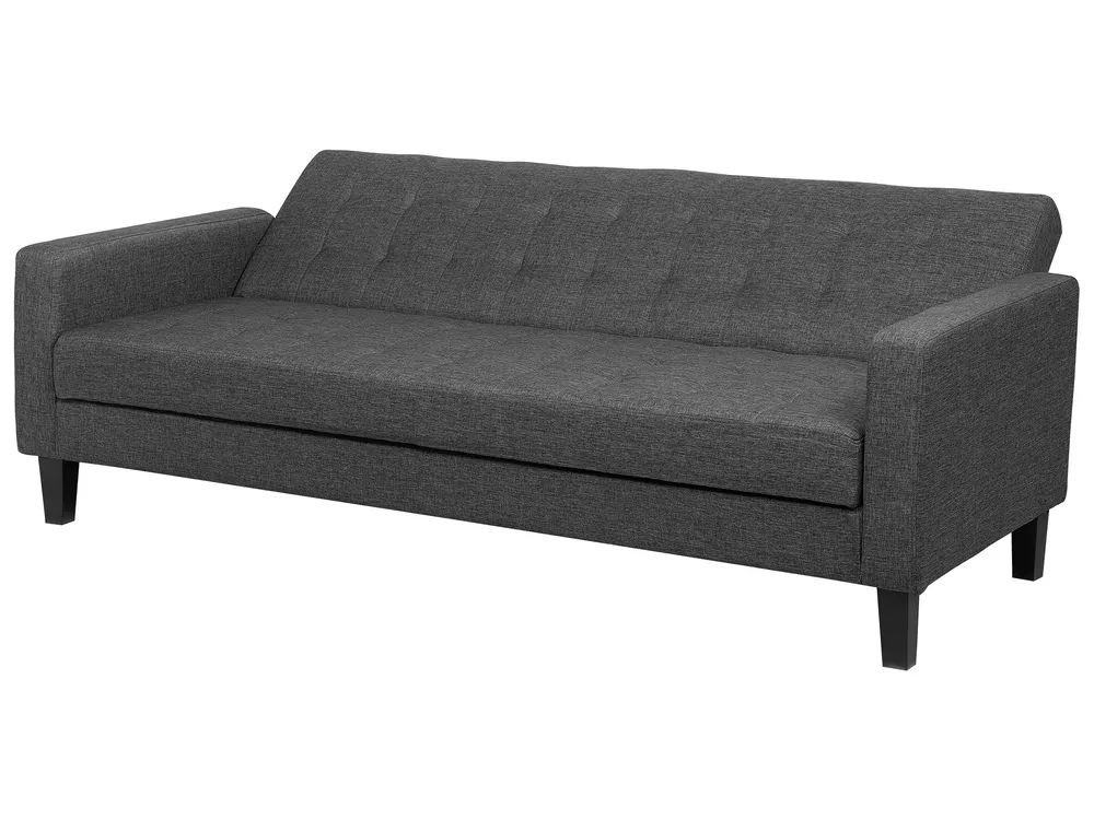 Sofa Bed 3 Seater VEHKOO Fabric Dark Grey_719300