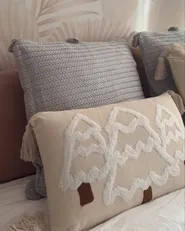 Set of 2 Decorative Cushions OCOTEA 45 x 45 cm Cotton Grey Solid_1047848