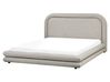 Bed Faux Linen LAVARDENS 160 x 200 cm (EU King Size) Taupe