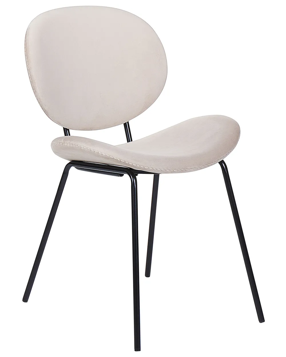 Set of 2 Dining Chairs LUANA Velvet Light Beige_884775