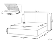 Ottoman Bed MONESTIER Fabric Off-White 180 x 200 cm (EU Super King)_972626