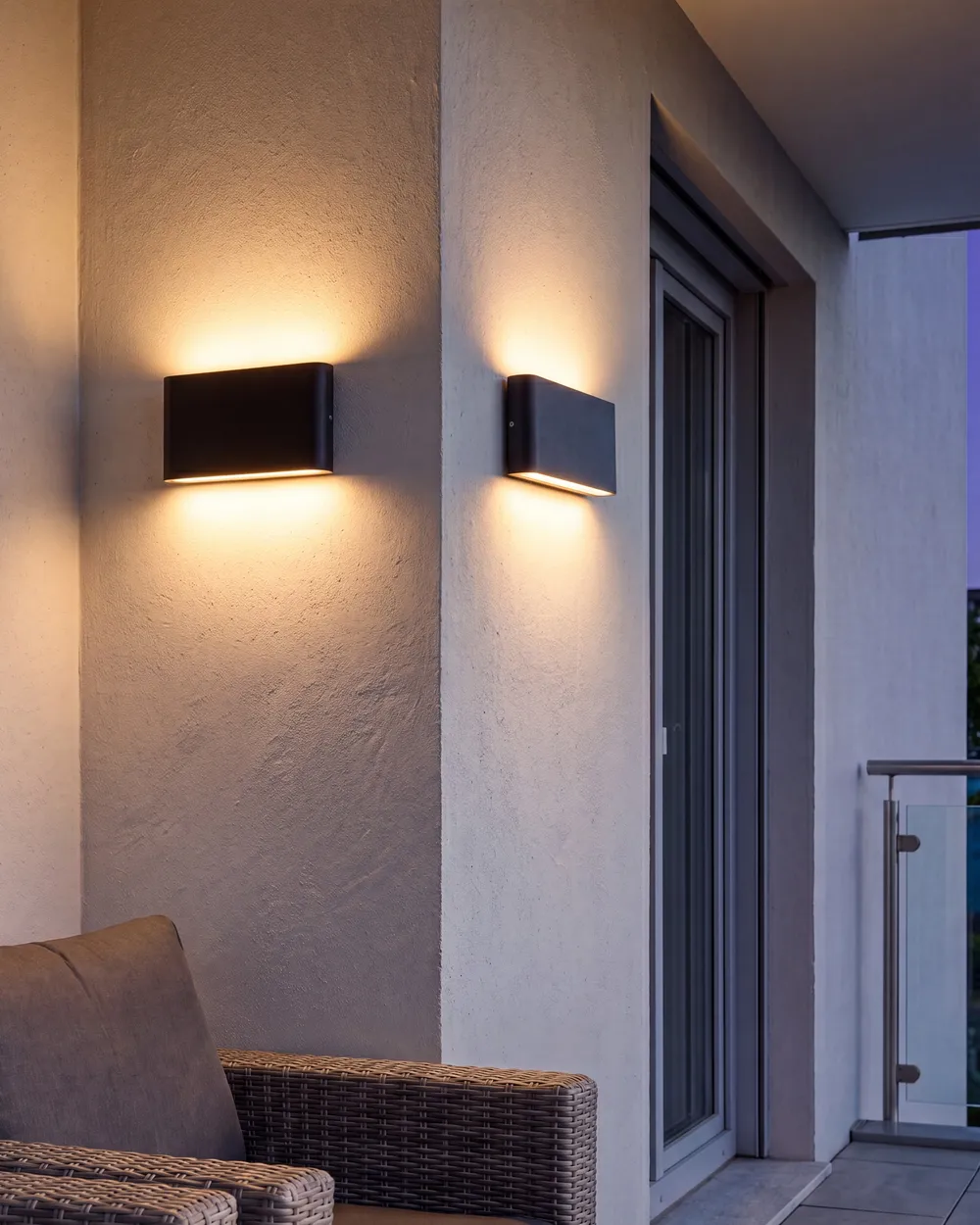 Set of 2 Outdoor LED Wall Lights ARDER Black