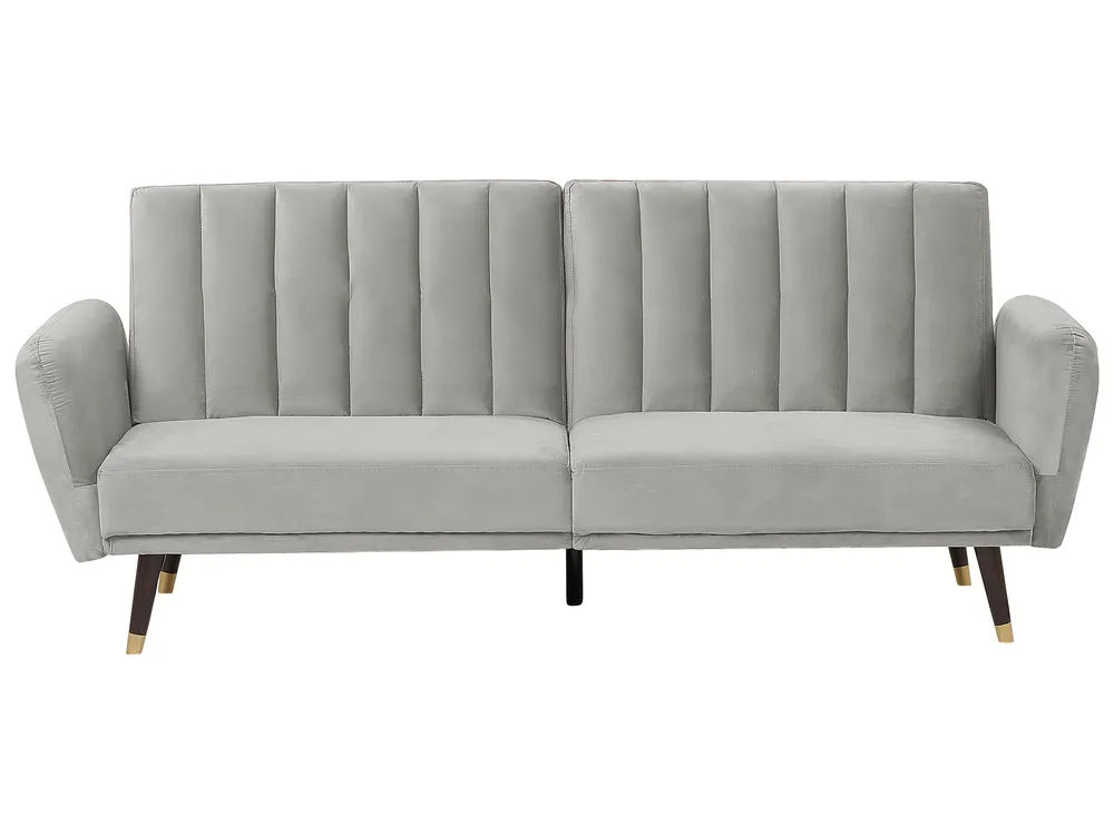 Sofa Bed 3 Seater VIMMERBY Velvet Light Grey