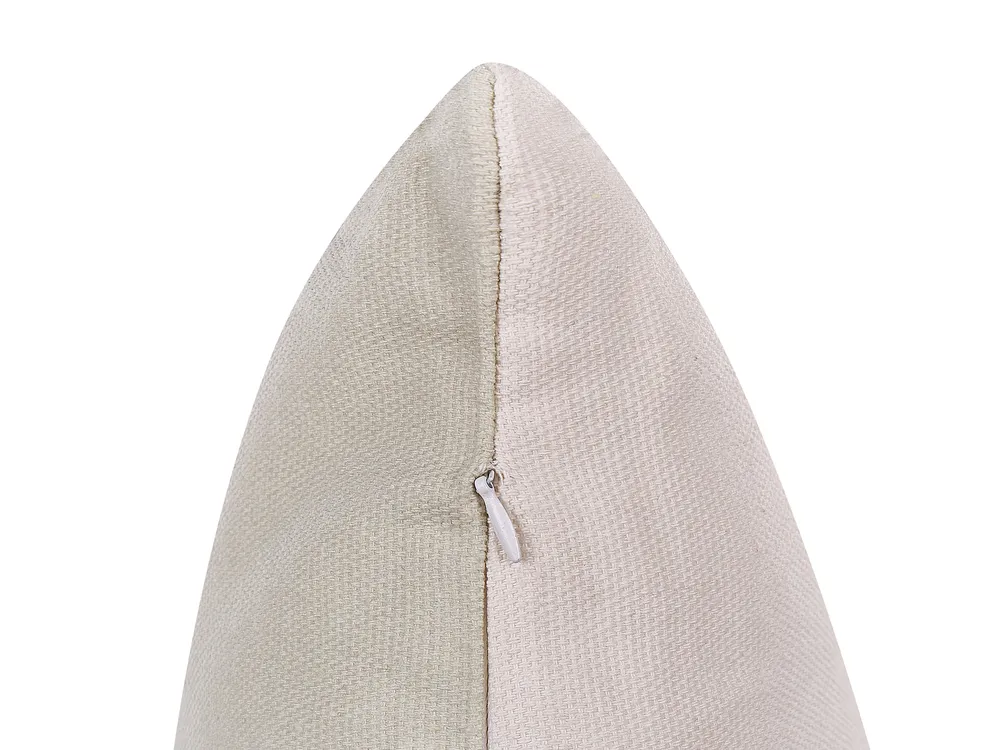 Set of 2 Decorative Cushions FATSIA Cotton 45 x 45 cm Taupe_798586